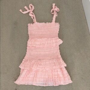 Pink Ruffled Sleeveless Mini Dress